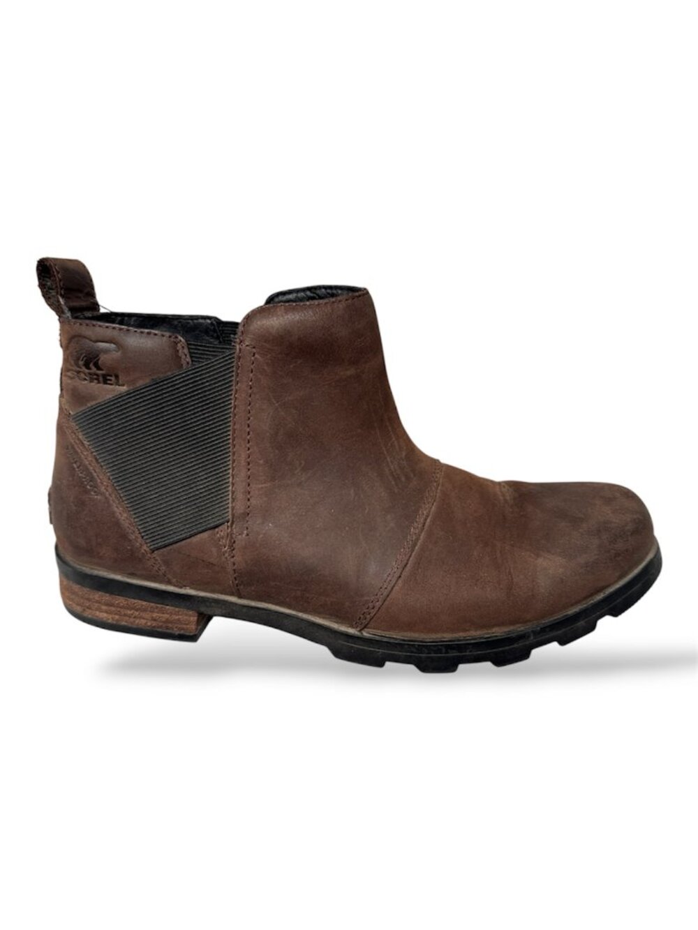 Women's Sorel Brown Leather Chelsea Rugged Boot in 8.5